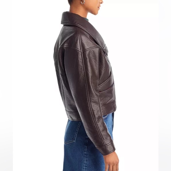 NWOT! MOTHER - The Count Chocula Faux Leather Jacket - Brown - Picture 4 of 16